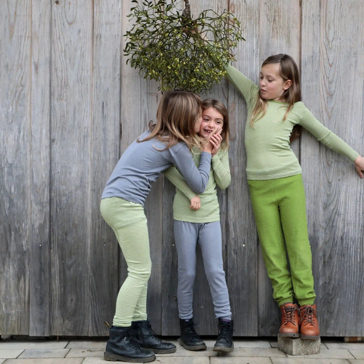 Legging enfant laine et soie Cosilana – Orange