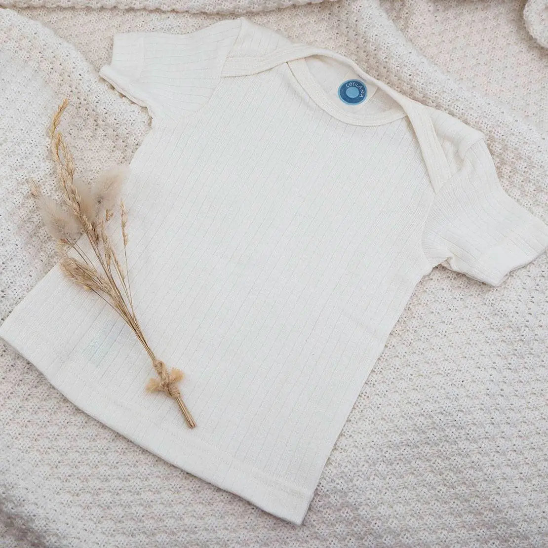 Tee-shirt manches courtes en laine, soie et coton bio Cosilana