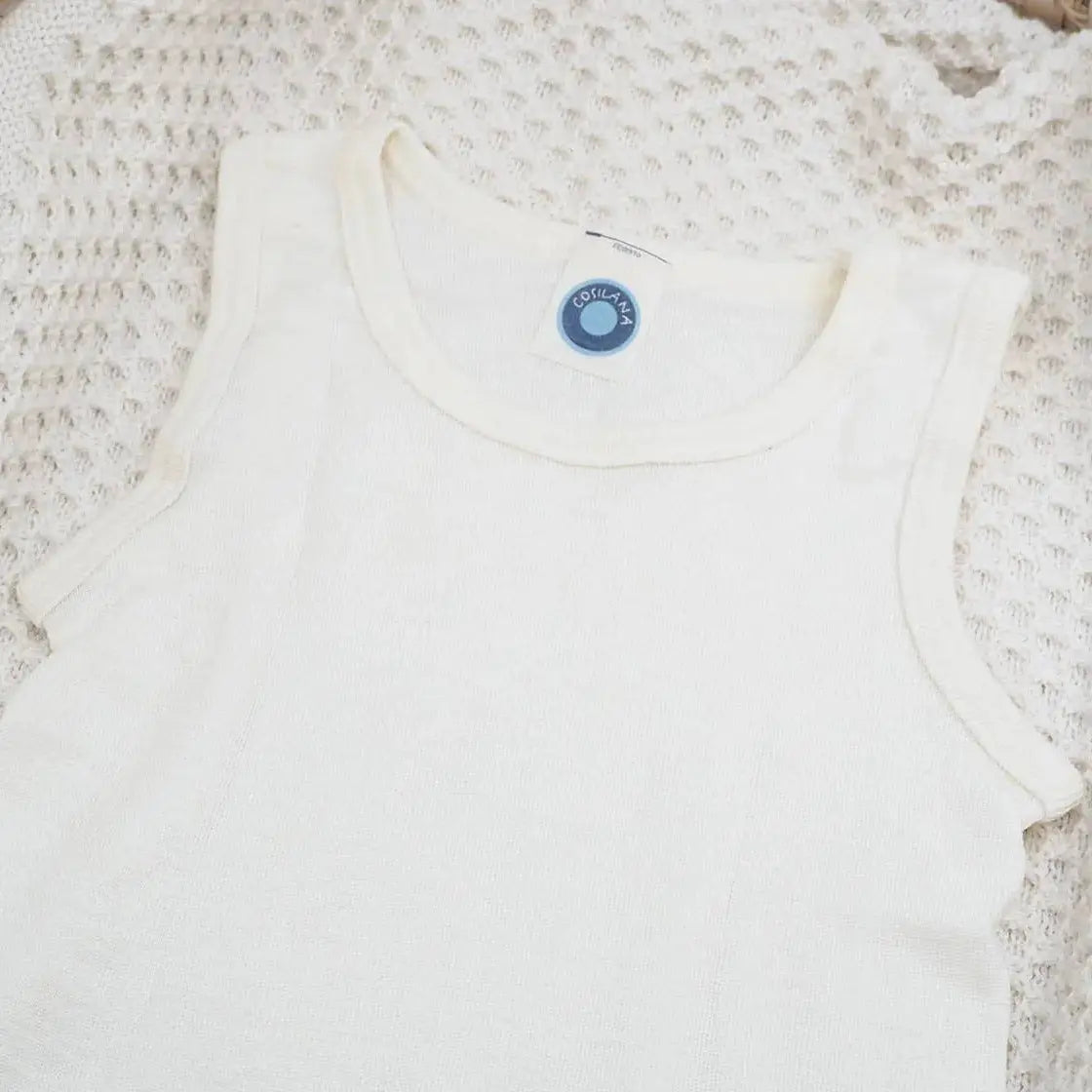 Débardeur pour enfant en laine et soie Cosilana - Naturel - Lilinappy