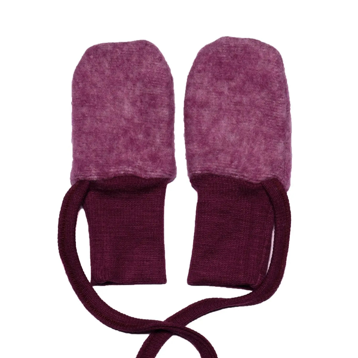 Moufles bébé en polaire de laine & coton bio Cosilana – Bourgogne