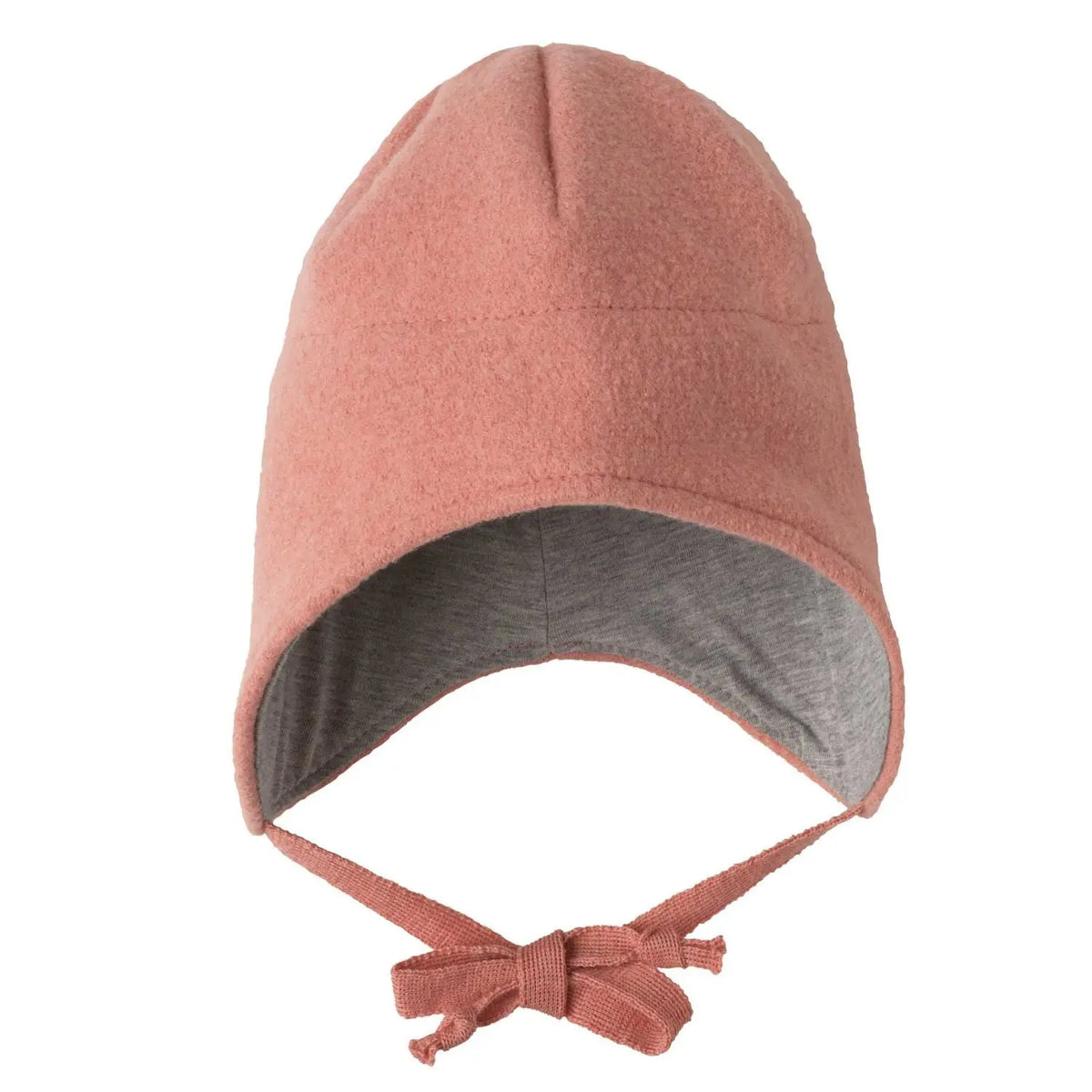 Bonnet enfant en laine bouillie mérinos bio Disana - Soft pink - Lilinappy
