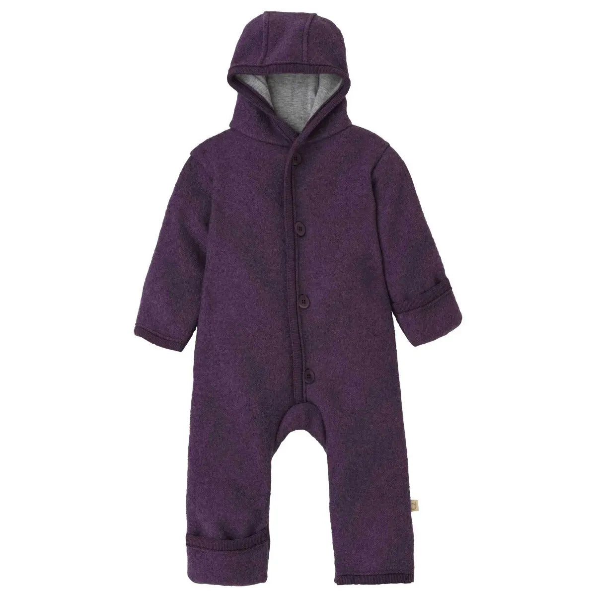 Combinaison bébé en laine bouillie Disana - Aubergine 