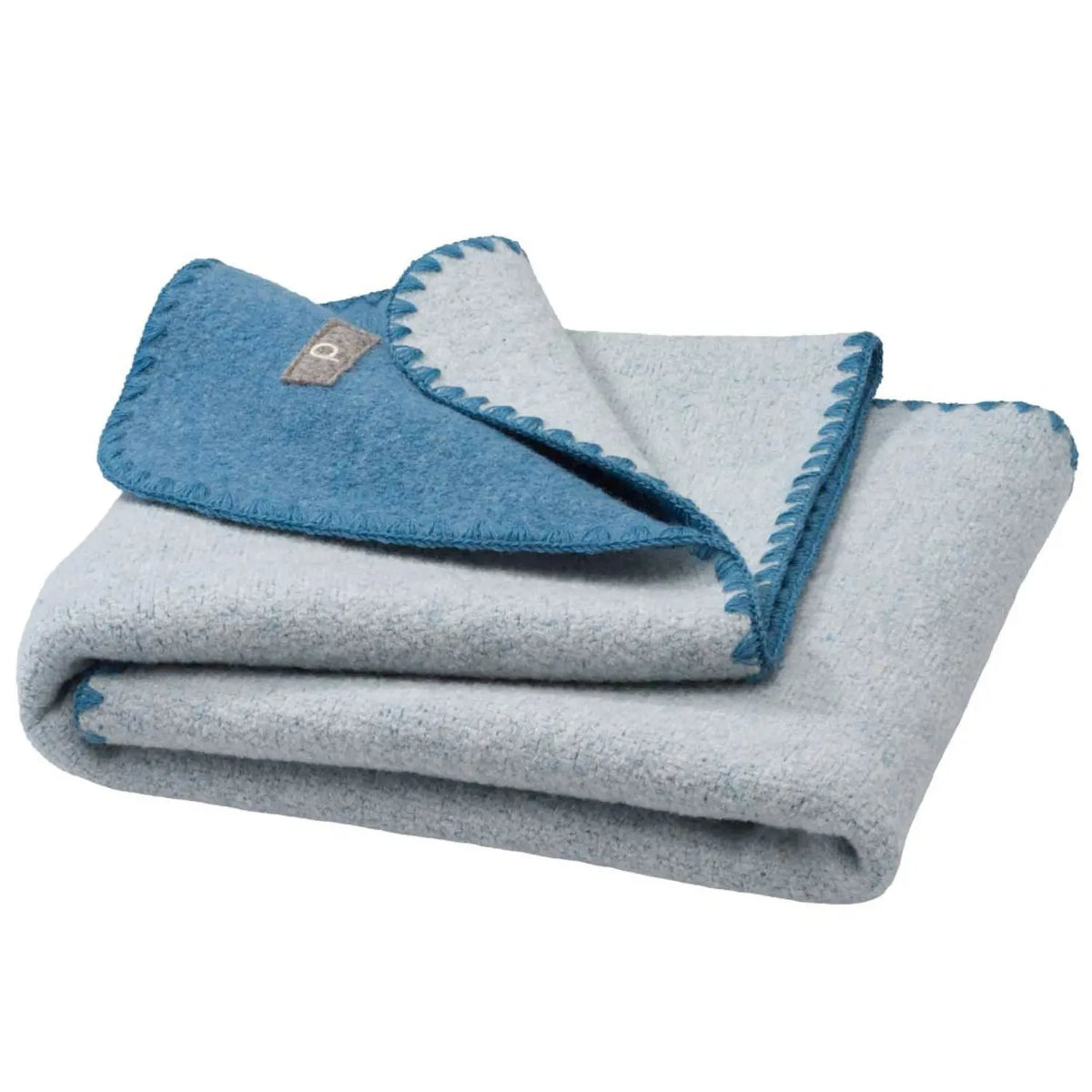 Couverture bébé double face en laine bouillie Disana – Dove blue 