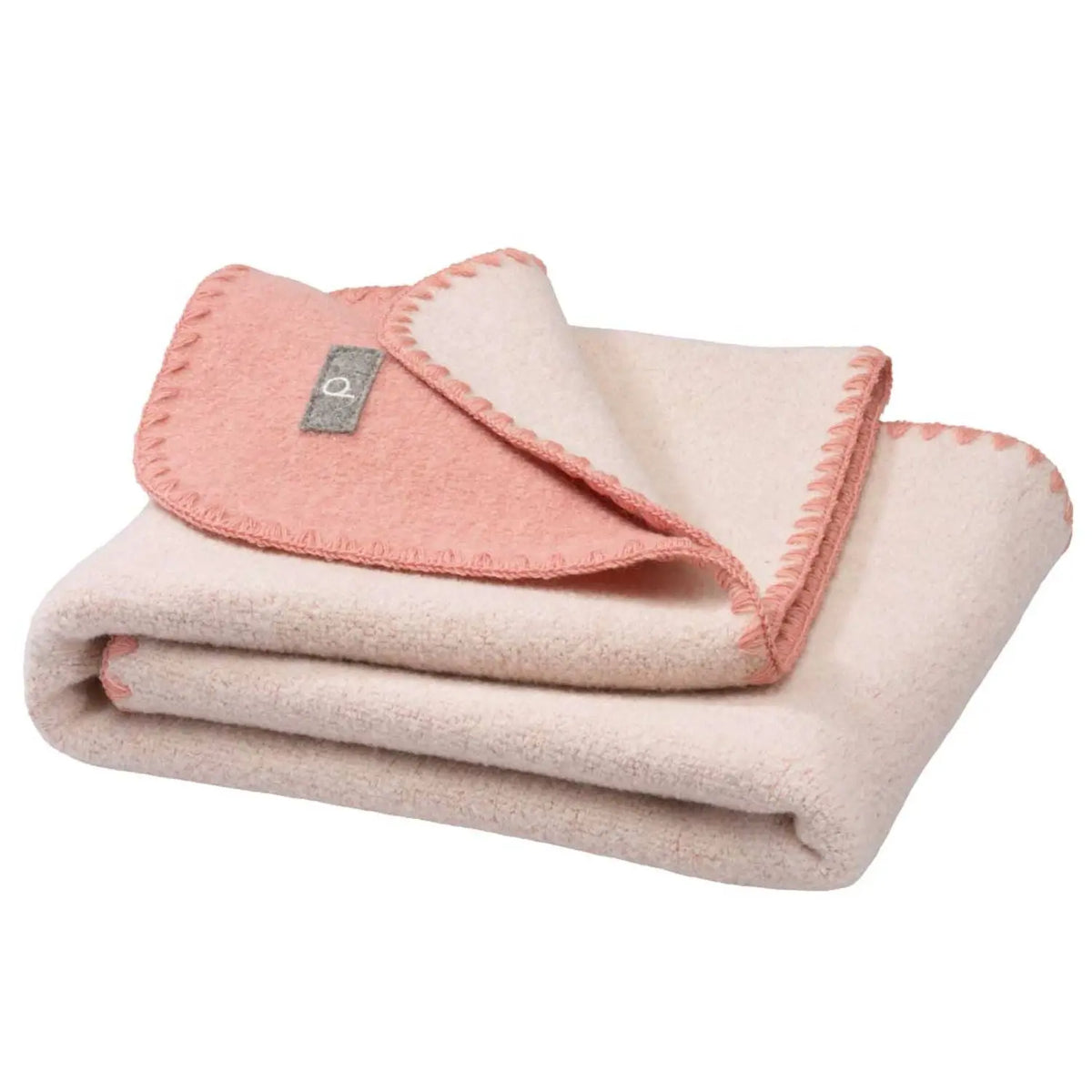 Couverture bébé double face en laine bouillie Disana – Soft Pink 