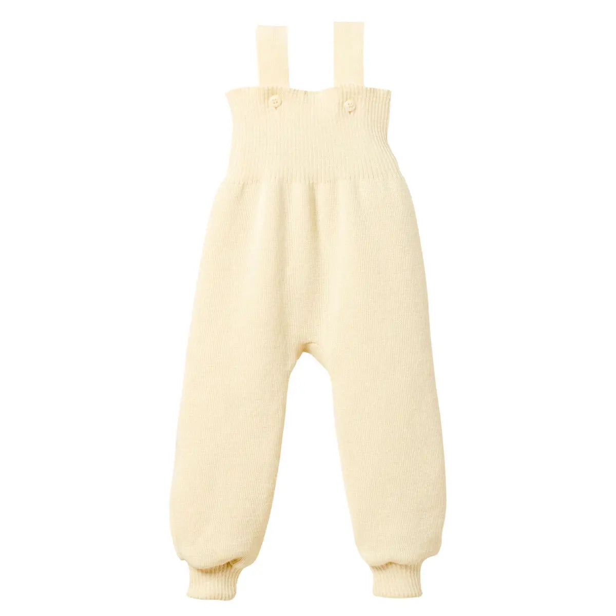 Pantalon à bretelles en laine merinos Disana - Naturel