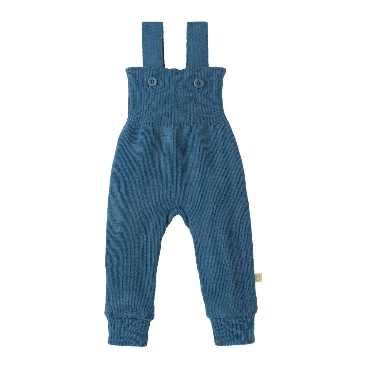 Pantalon à bretelles en laine merinos Disana - Dove blue - Lilinappy