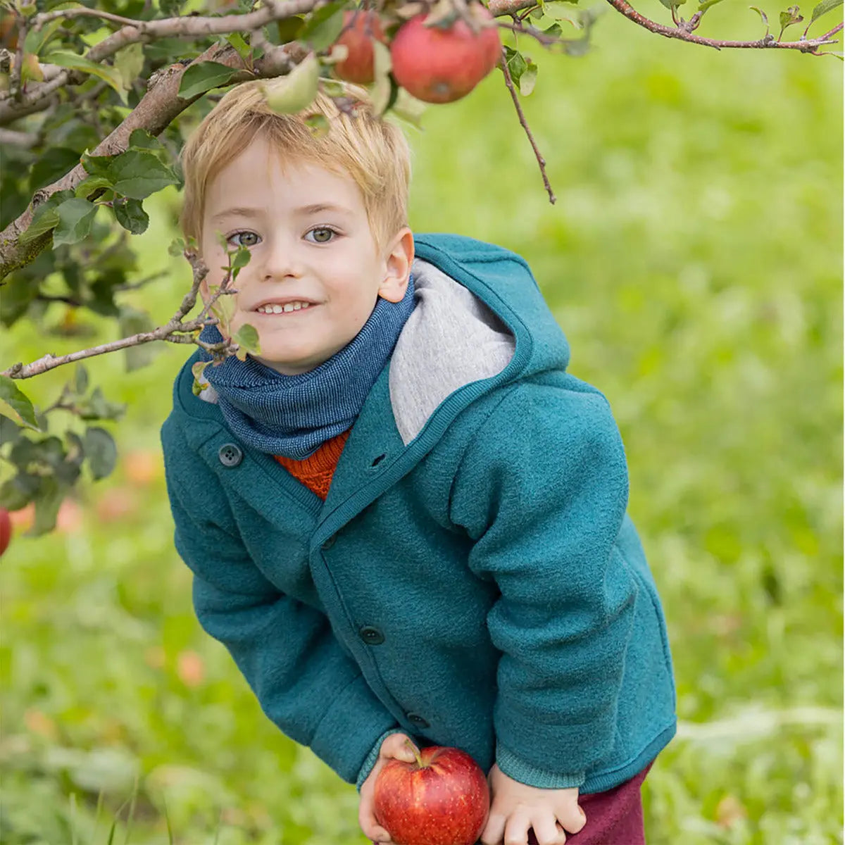 Veste pour enfants en laine bouillie Disana - gris - Lilinappy