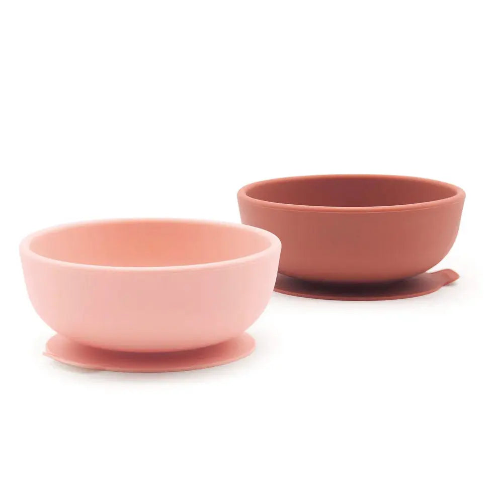 2 bols à ventouse en silicone Ekobo Blush/ Terracotta