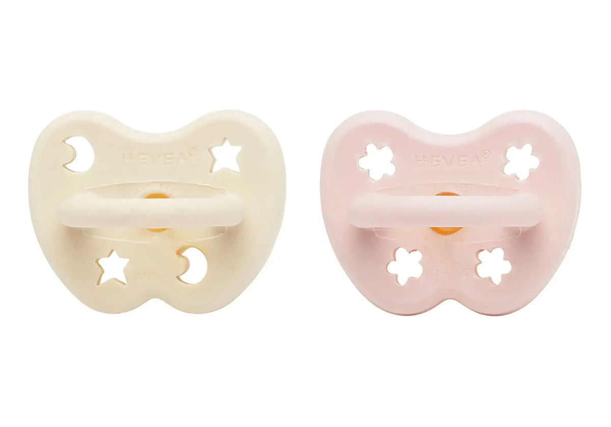 2 tétines en caoutchouc naturel Hévéa - Pink et Milky white 0/3mois - Lilinappy