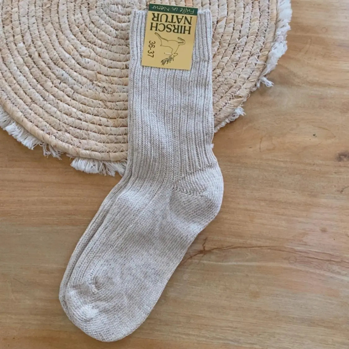 Chaussettes adultes Coton et lin bio Hirsch Natur 