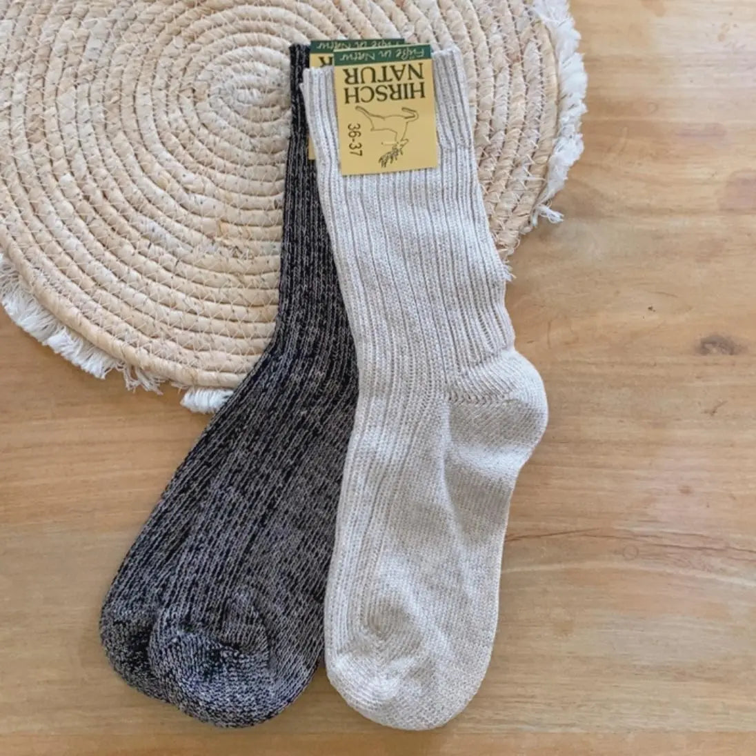 Chaussettes adultes Coton et lin bio Hirsch Natur 