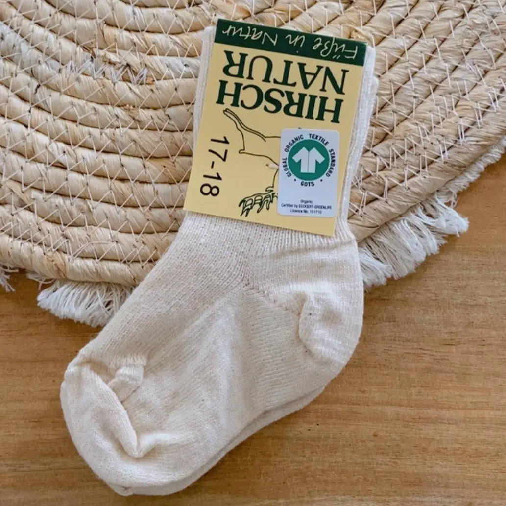 Chaussettes fines en laine et coton Hirsch Natur - Kids 