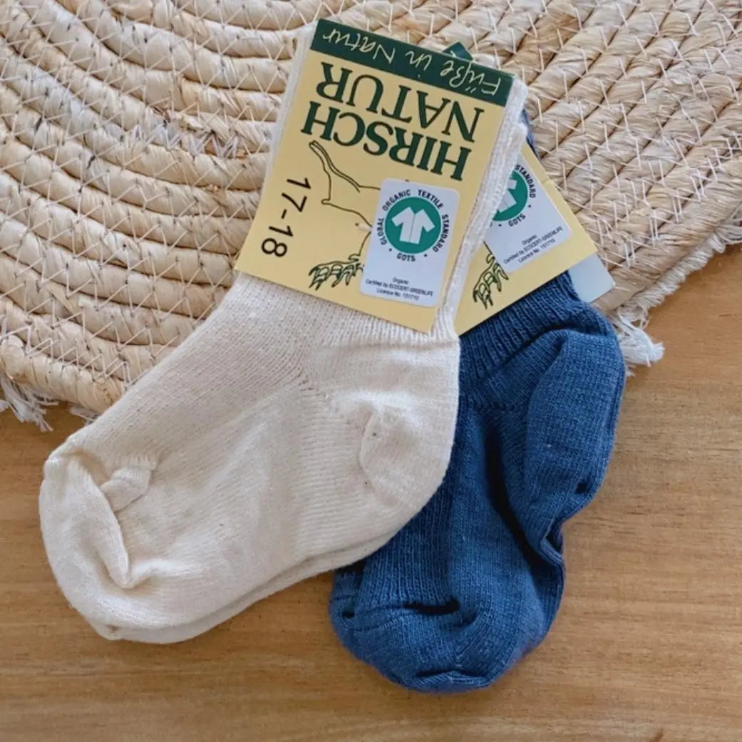 Chaussettes fines en laine et coton Hirsch Natur - Kids 