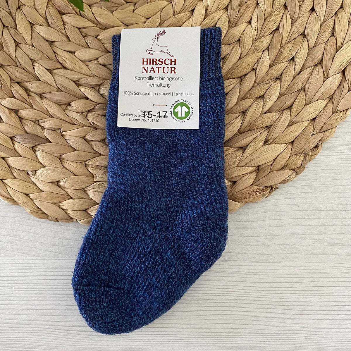 Chaussettes épaisses en pure laine pour enfants Hirsch Natur - Lilinappy