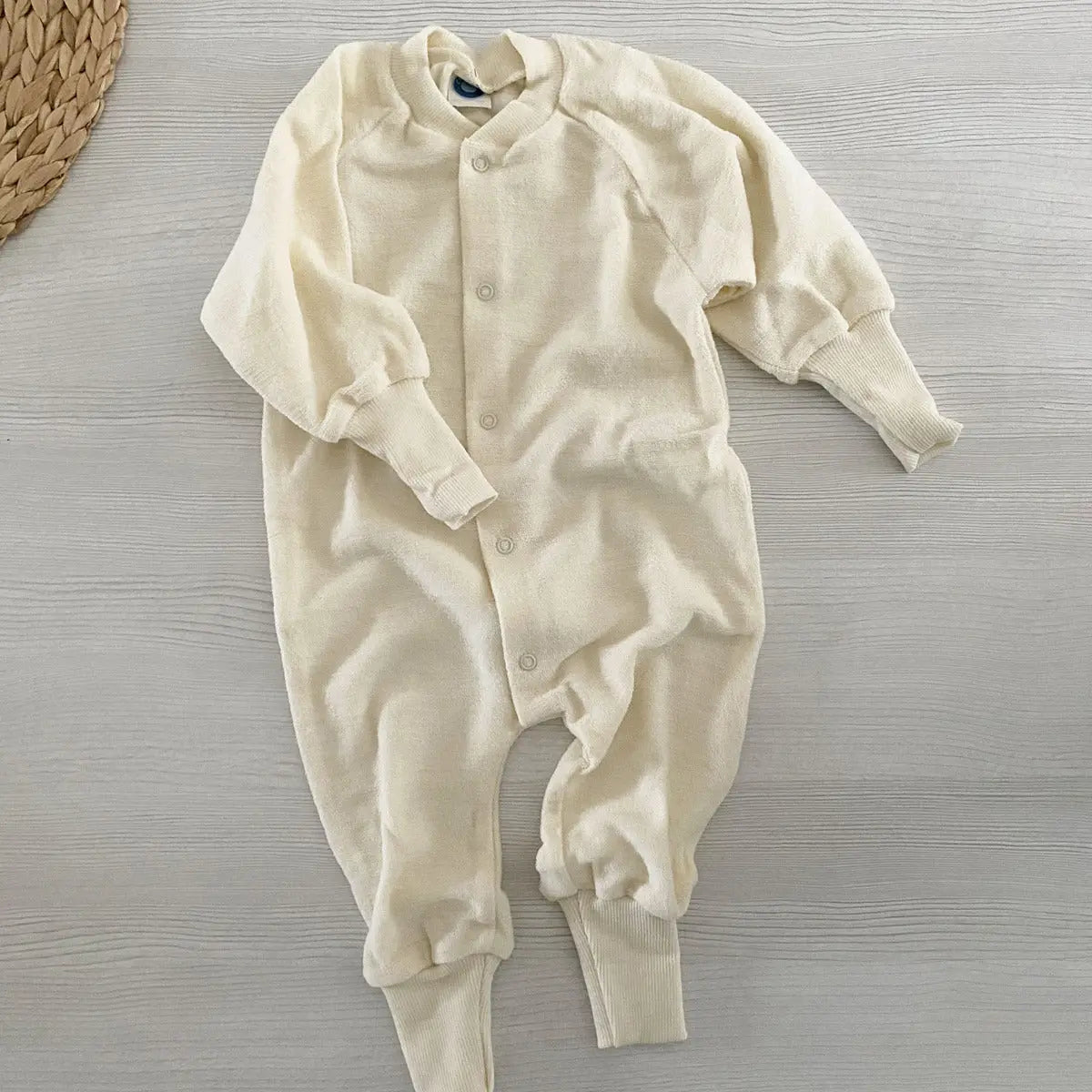 Pyjama sans pieds en éponge de laine Cosilana - Naturel