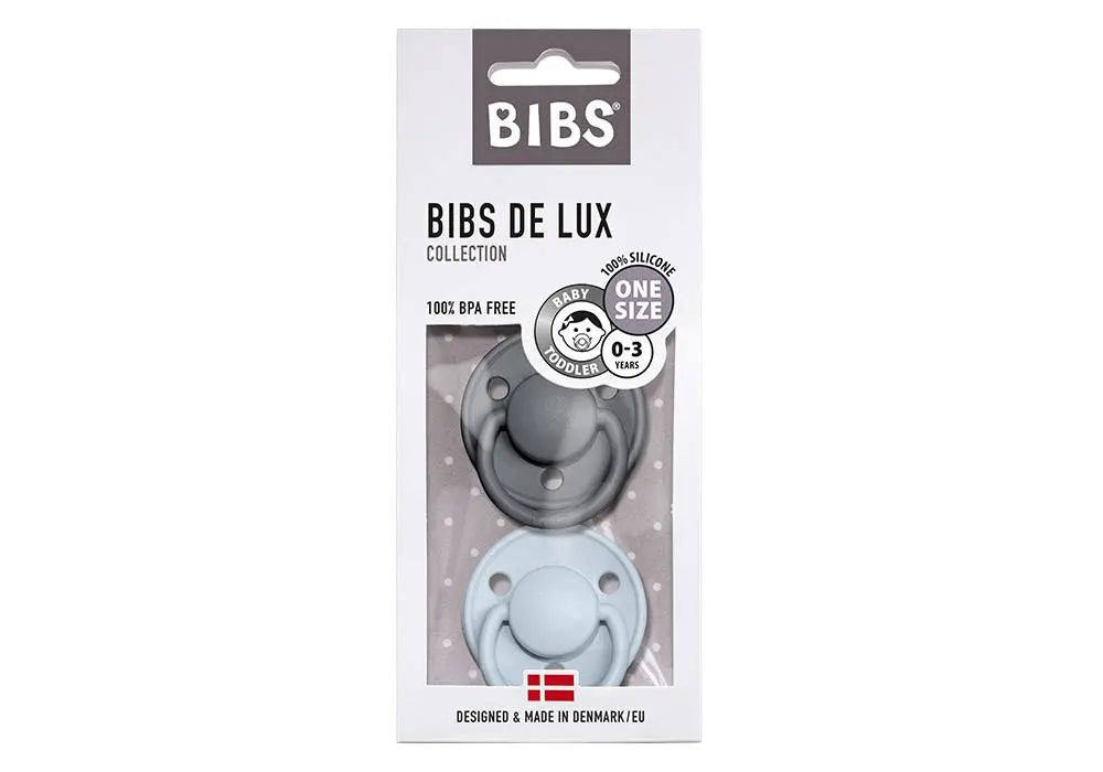 Pack de 2 tétines en silicone De Lux Bibs, retrouvez la fameuse tétine Bibs en version silicone pour les bébés de 0 à 3 ans