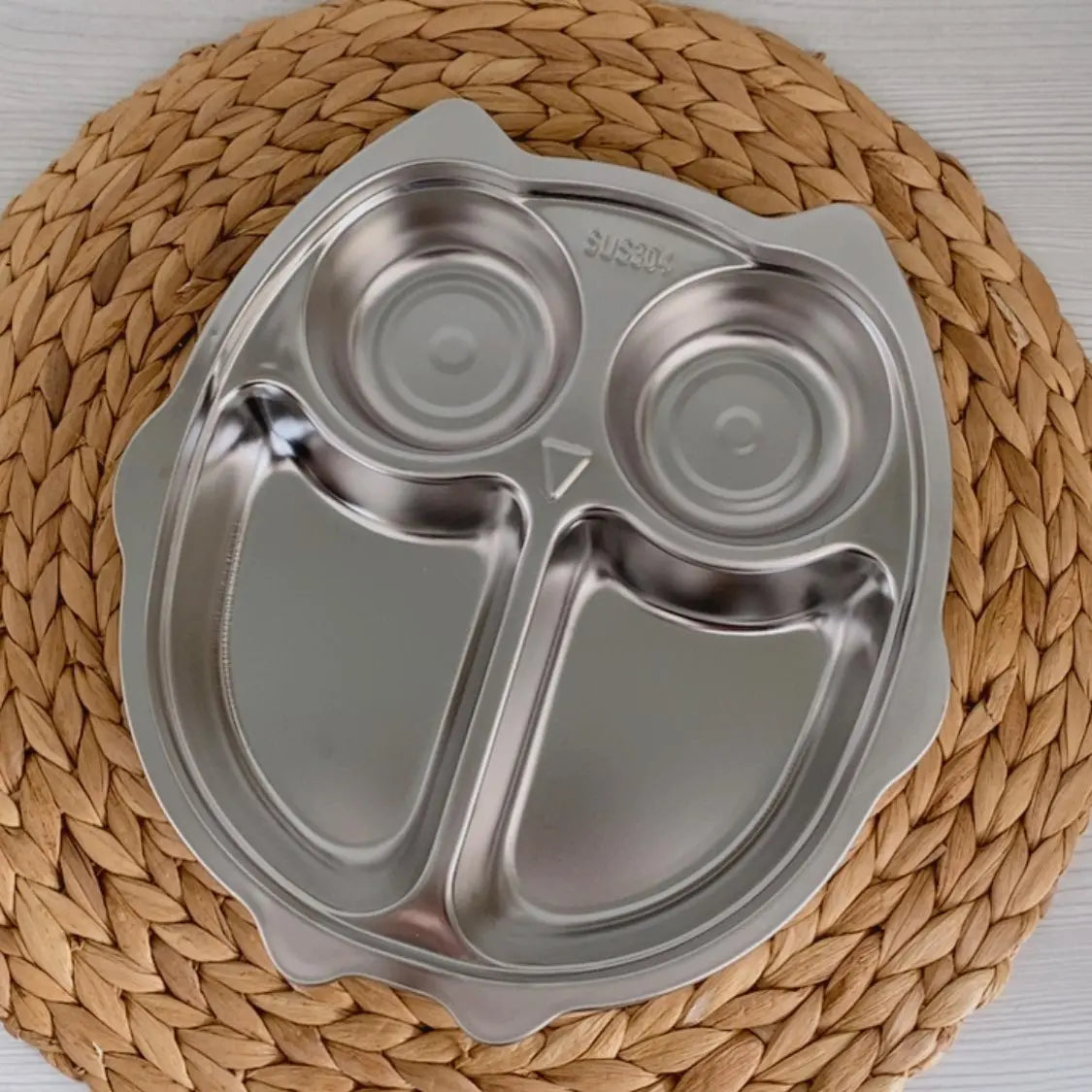 Plateau repas enfant inox compartimenté Joli Monde – Chouette 