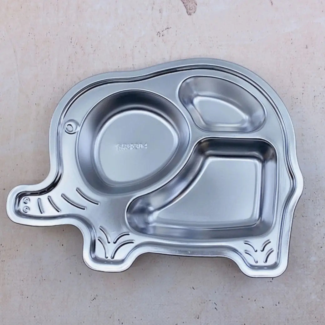 Plateau repas enfant inox compartimenté Joli Monde – Éléphant 