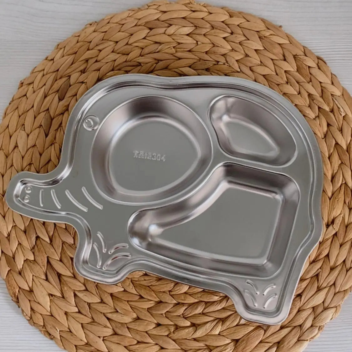 Plateau repas enfant inox compartimenté Joli Monde – Éléphant 