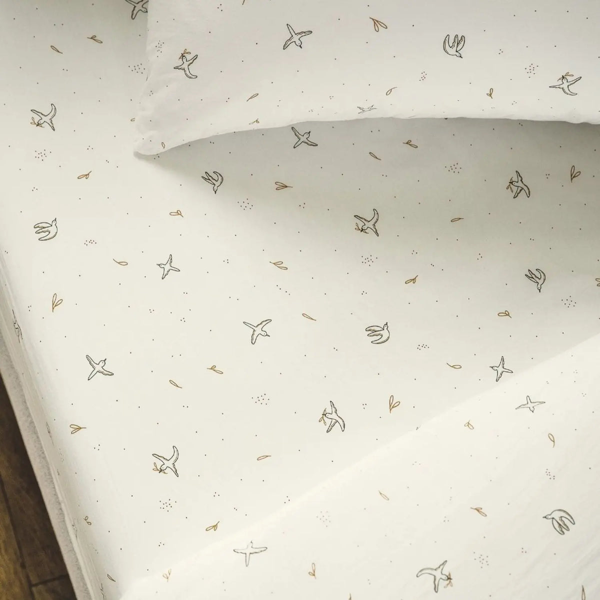 Drap housse coton bio Kadolis pour lit enfant  - L'envolée 90x200 cm
