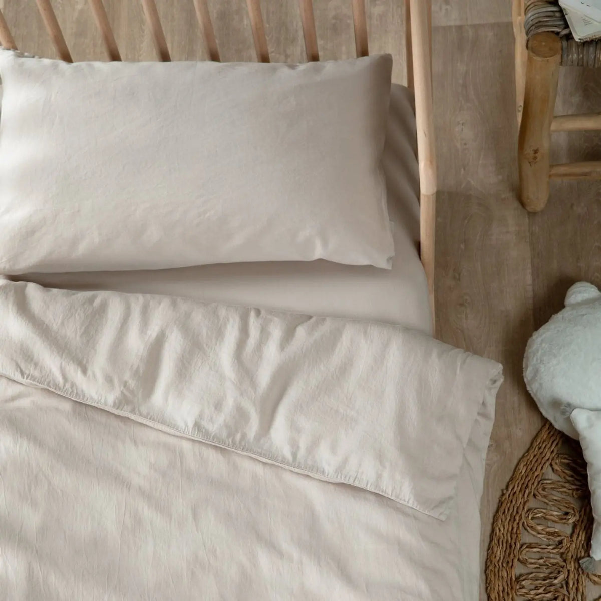 Taie d'oreiller Satin de Coton Bio lavé Kadolis - Lin