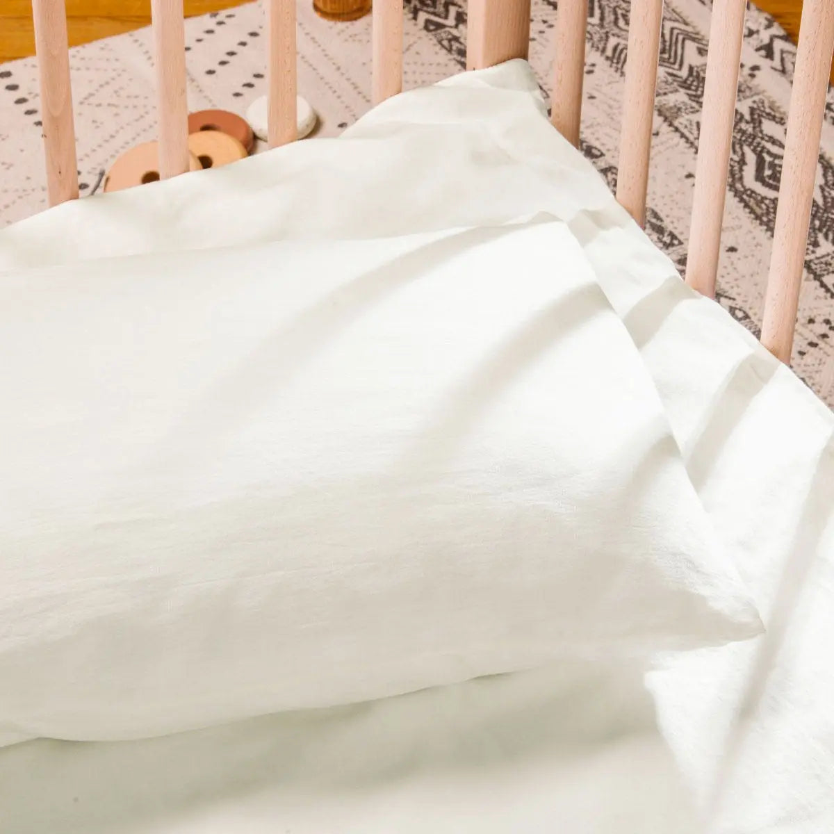 Taie d’oreiller bébé en coton bio Kadolis - Naturel 