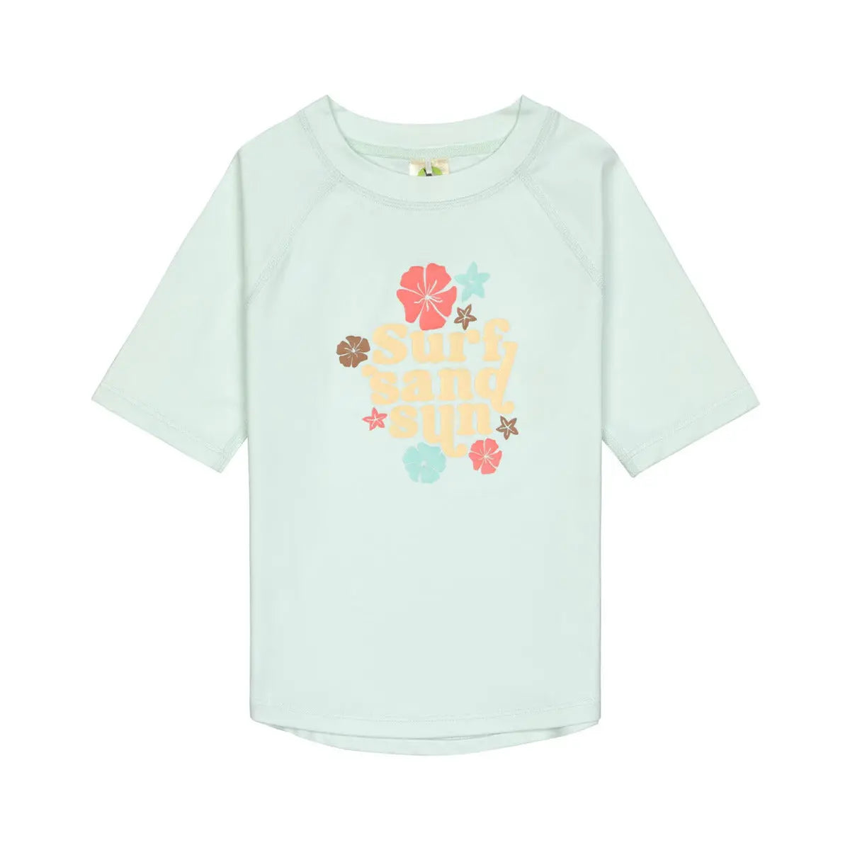 T-shirt anti-UV manches courtes Lässig - Fleurs vert écume