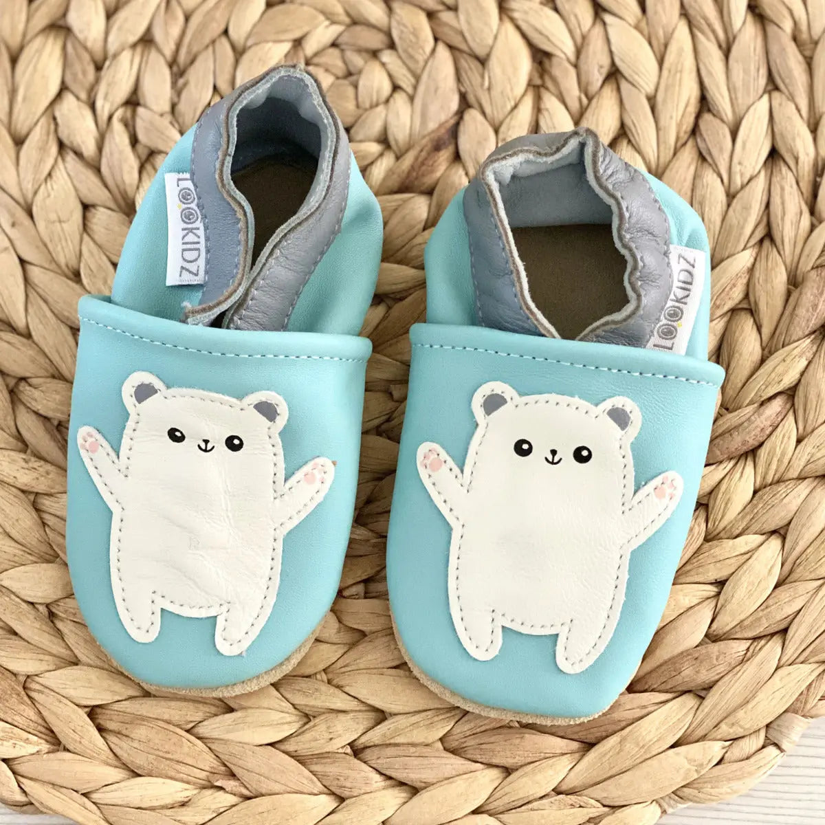 Chaussons en cuir souple Lookidz - P'tit ours - Lilinappy
