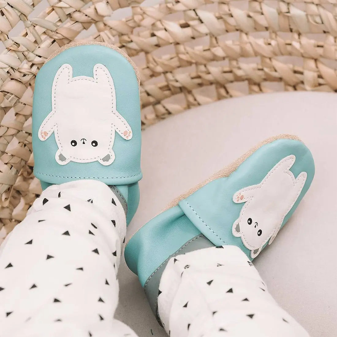 Chaussons en cuir souple Lookidz - P'tit ours - Lilinappy
