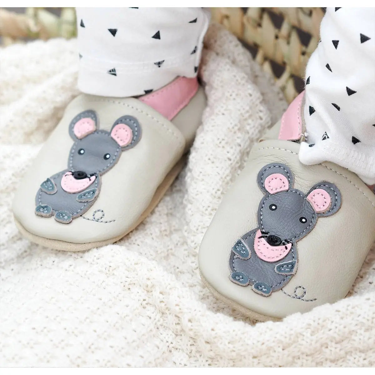 Chaussons en cuir souple Lookidz - 0-6 mois - Lilinappy