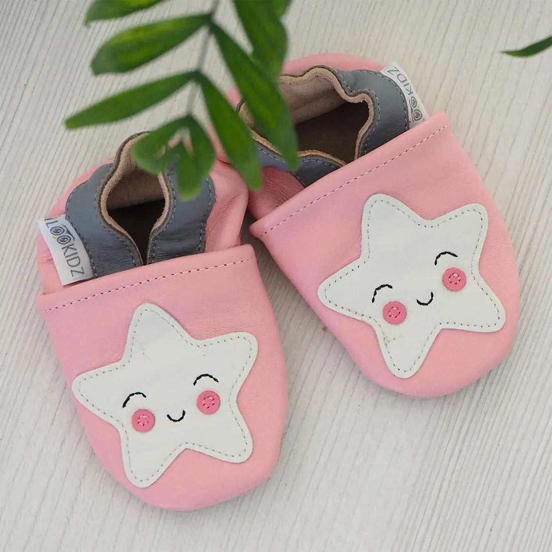 Chaussons en cuir souple Lookidz Star cute