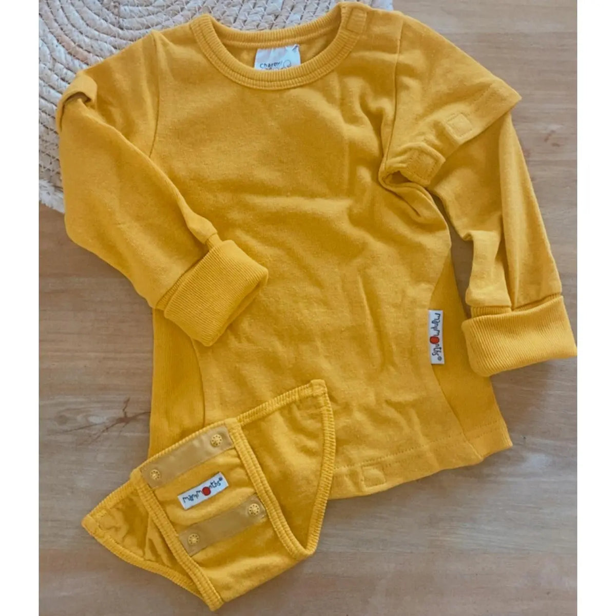 Body 4 en 1 en chanvre et coton bio Manymonths - Golden Calendula 