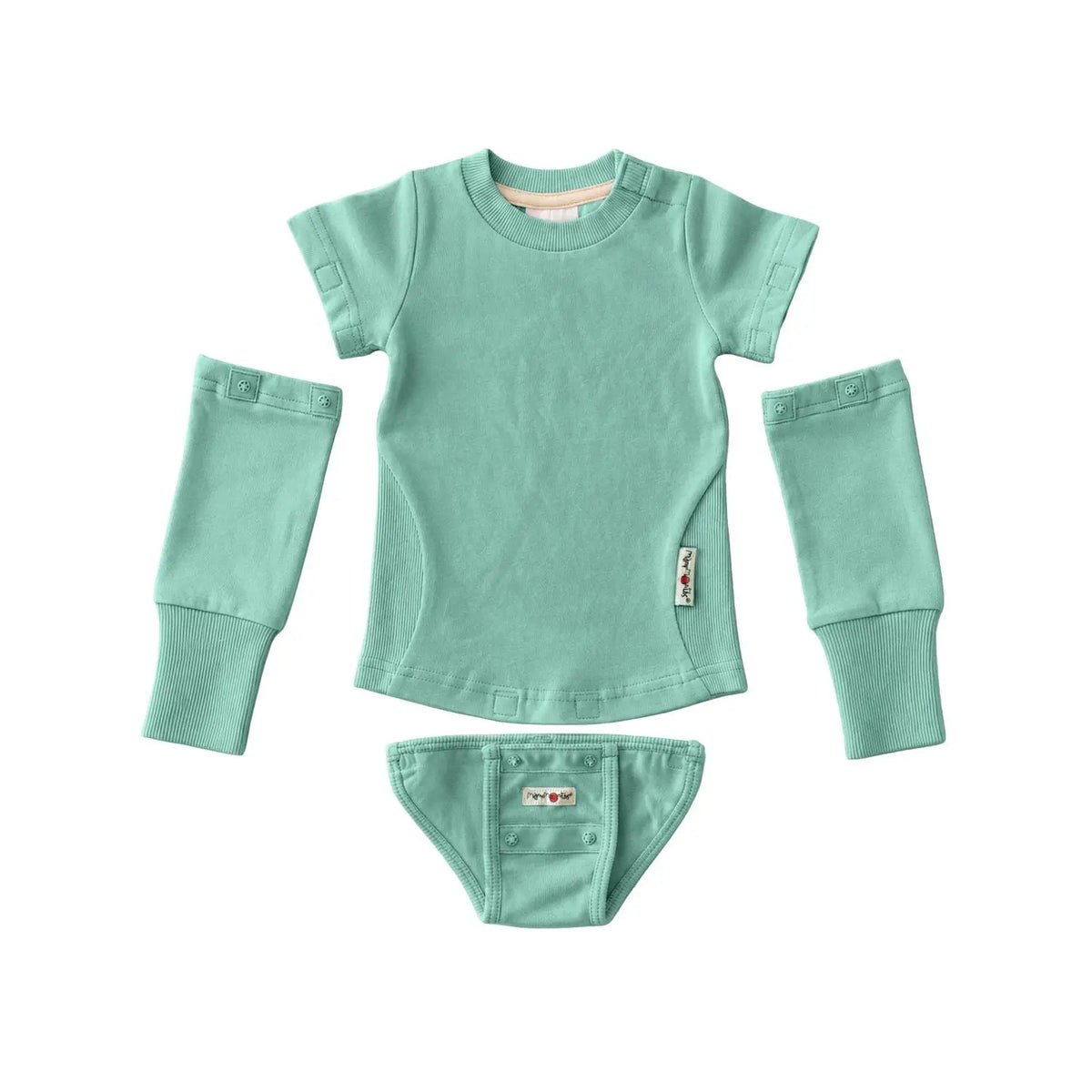 Body 4 en 1 en chanvre et coton bio Manymonths - Sea glass 