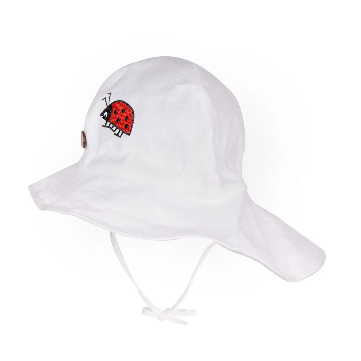 Chapeau de soleil évolutif en chanvre & coton bio Manymonths - Brodé Coccinelle 