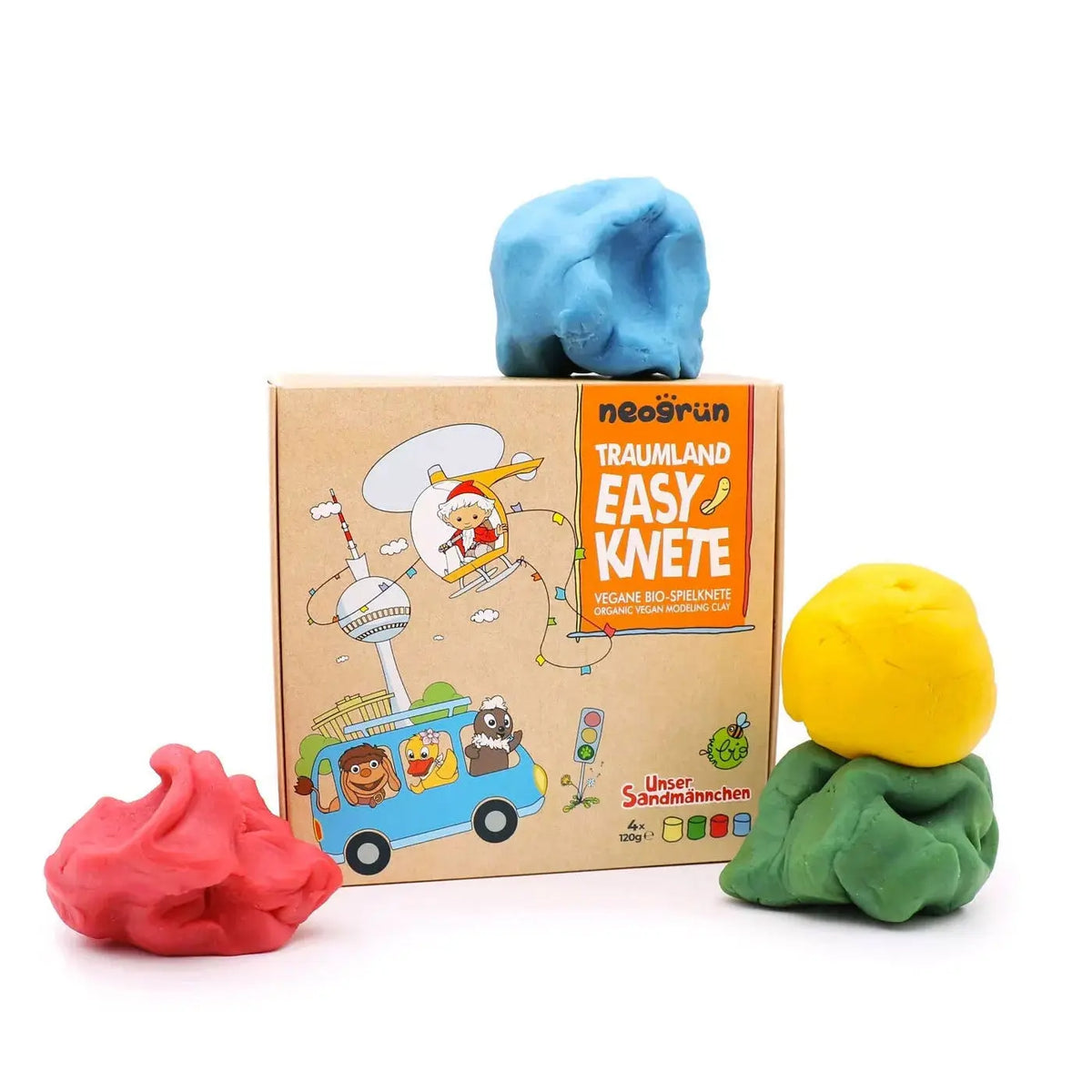 Coffret de 4 Pots de Pâte à Modeler Naturelle Neogrün - Sandman 