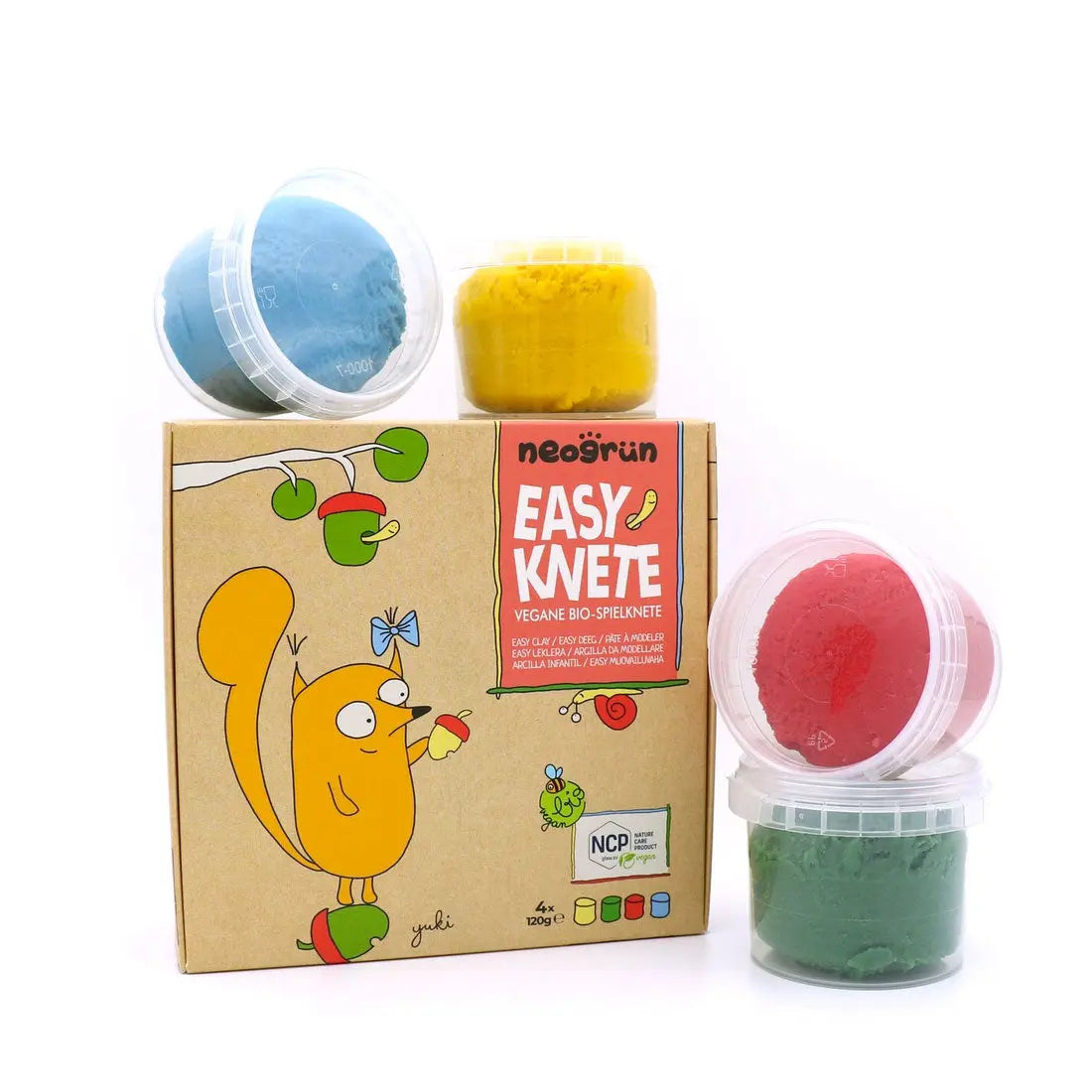 Coffret de 4 Pots de Pâte à Modeler Naturelle Neogrün - Yuki 