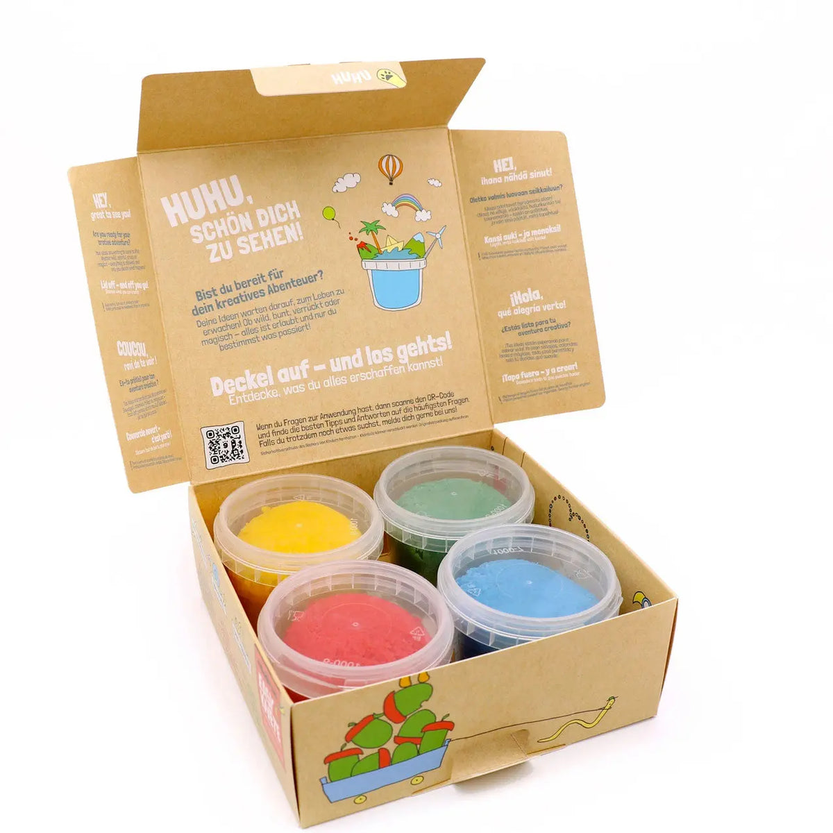 Coffret de 4 Pots de Pâte à Modeler Naturelle Neogrün - Yuki 