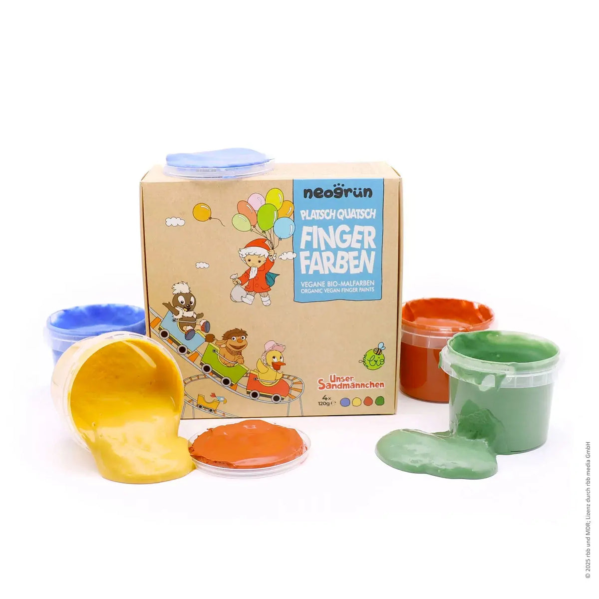 Coffret de 4 Pots de peinture à doigts naturelle Neogrün - Platsch 