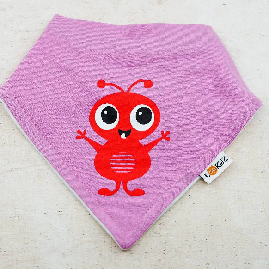 Bavoir bandana Lookidz Ptite dent fond lilas