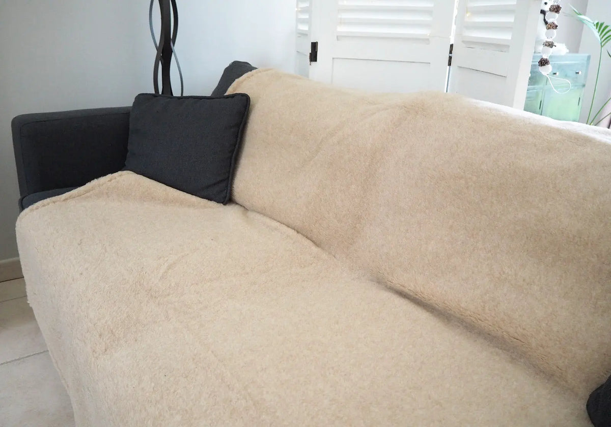 Couverture pure laine vierge & poil de chameau Saling 150x185 cm - Lilinappy