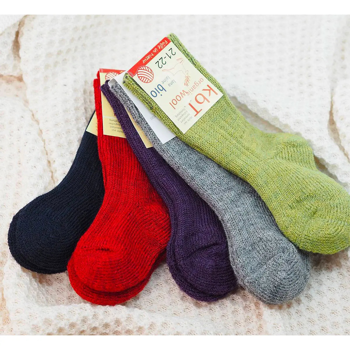 Chaussettes hautes en pure laine bio pour enfants Hirsch Natur