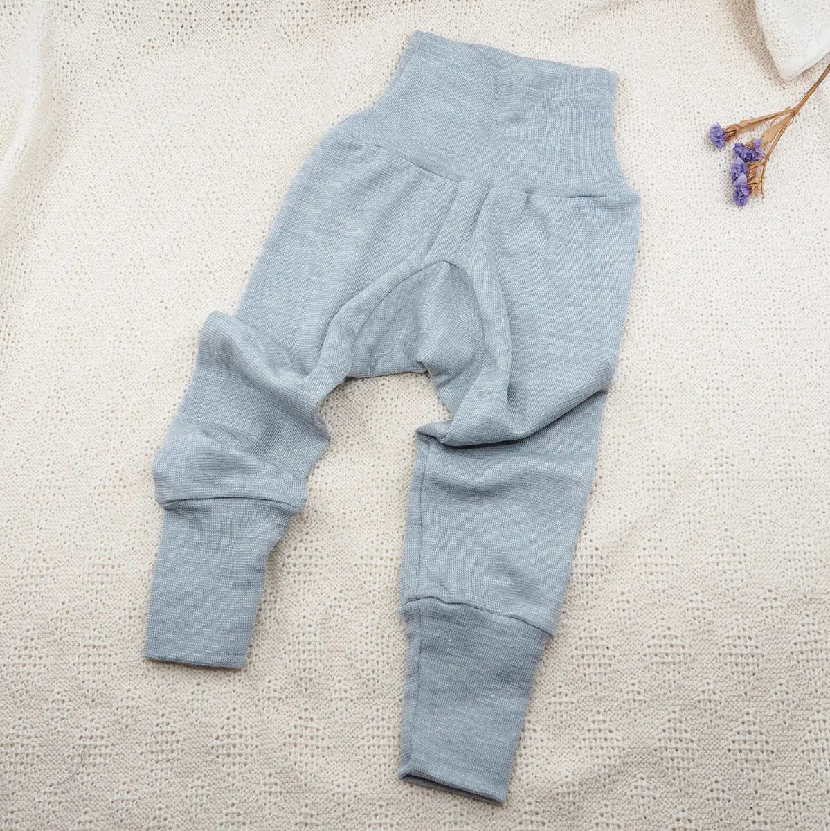 Pantalon bébé en laine & soie Cosilana - Gris