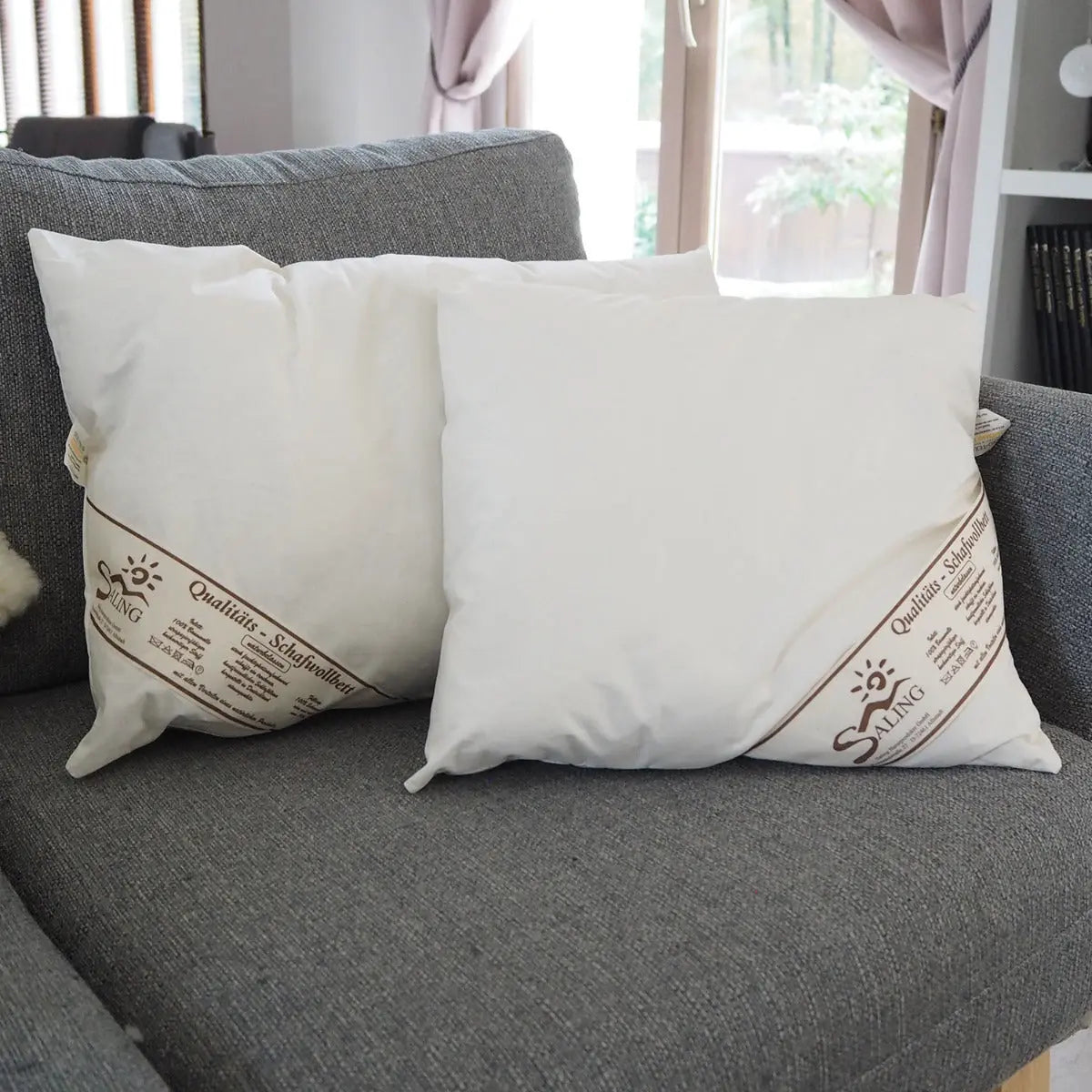 Oreiller en pure laine & coton Saling - 40x40cm