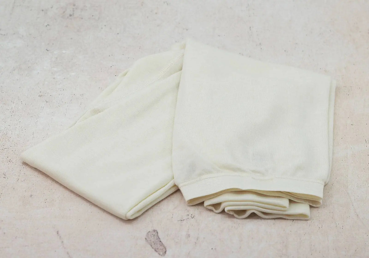 Leggings pour femme en laine et soie Cosilana - Naturel - Lilinappy