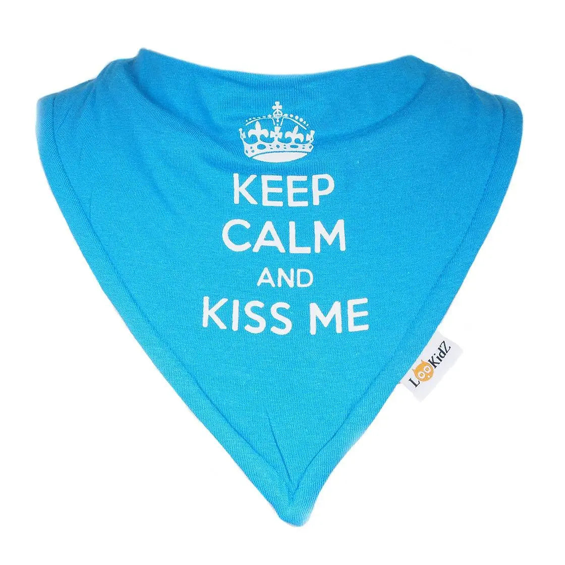Bavoir bandana Lookidz Keep calm turquoise