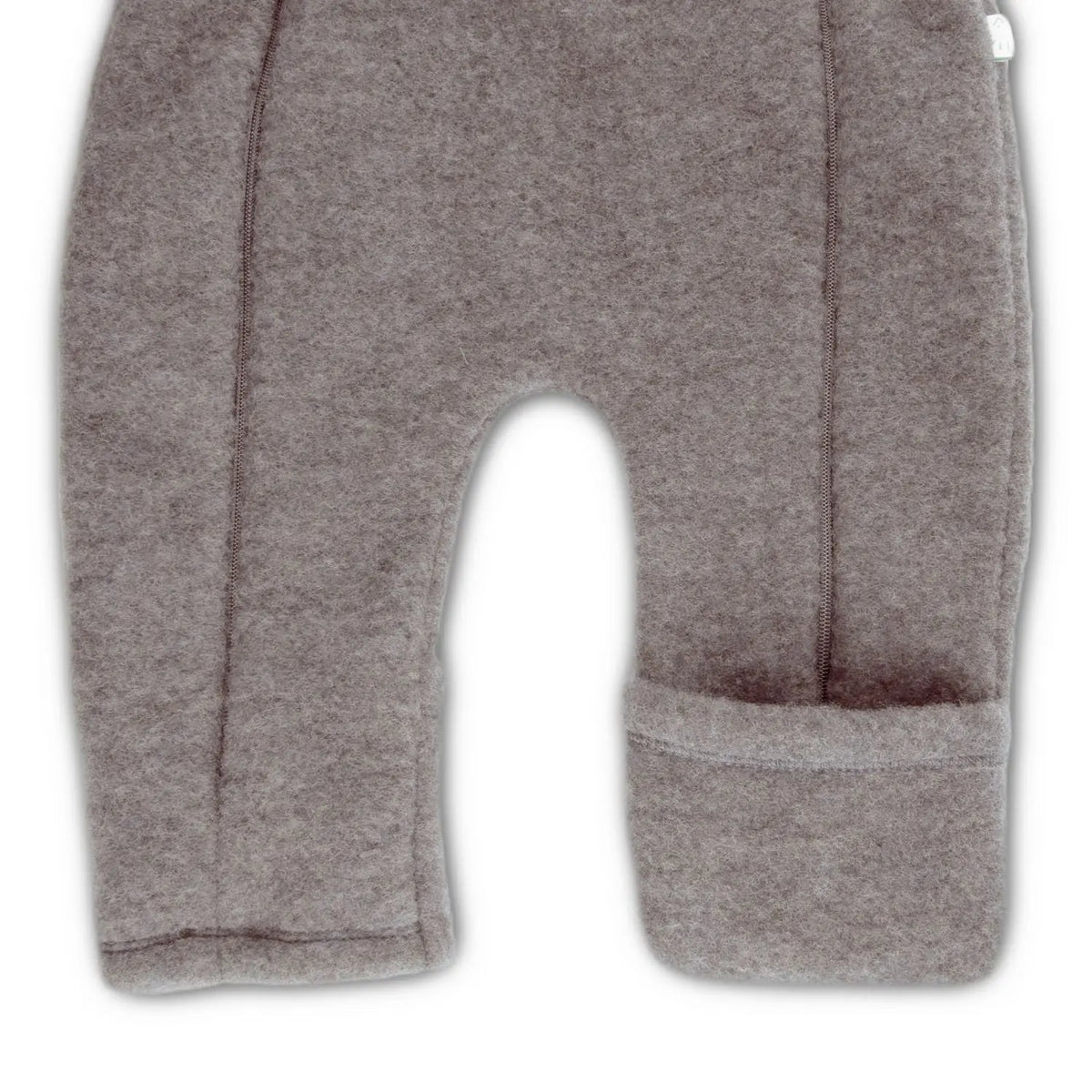Combinaison bébé en polaire de laine bio Popolini – Sable - Lilinappy