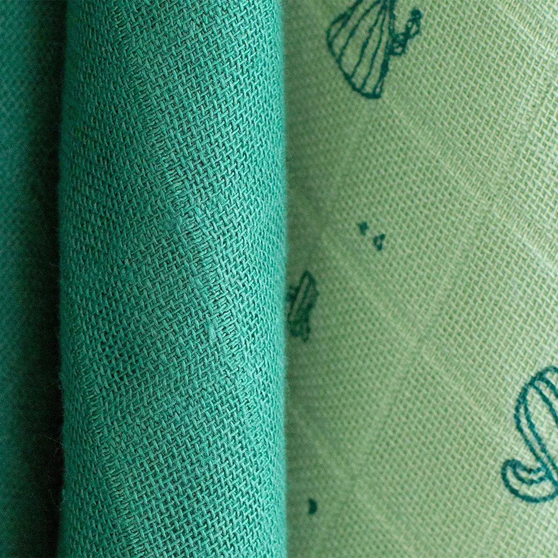 Lot de 2 maxi-langes en coton bio Popolini - Vert - Lilinappy