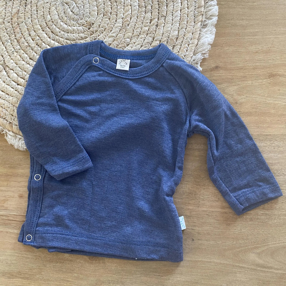 Tee-shirt kimono laine & soie Popolini - Océan 