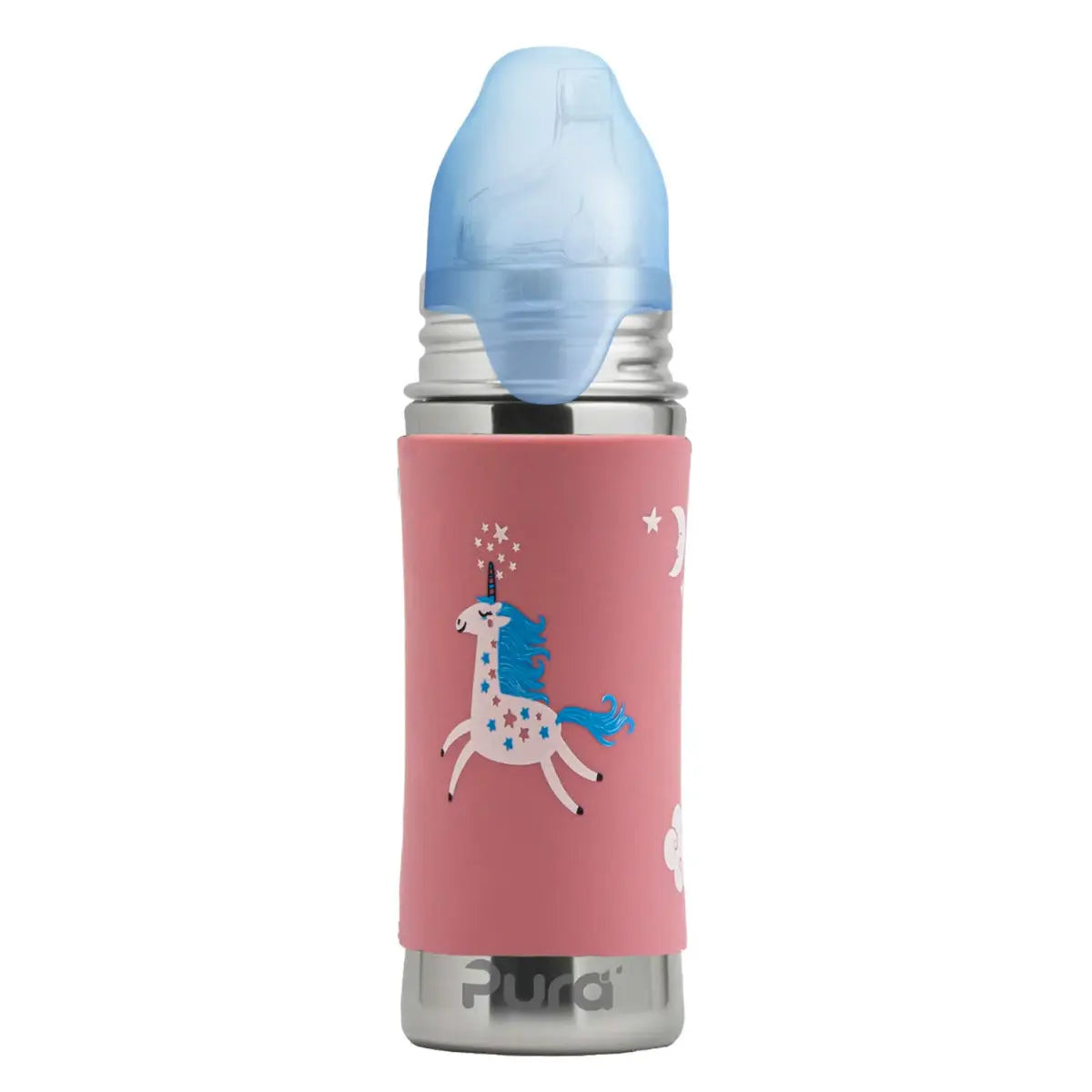 Gourde à bec Inox 325ml Pura - Licorne - Lilinappy