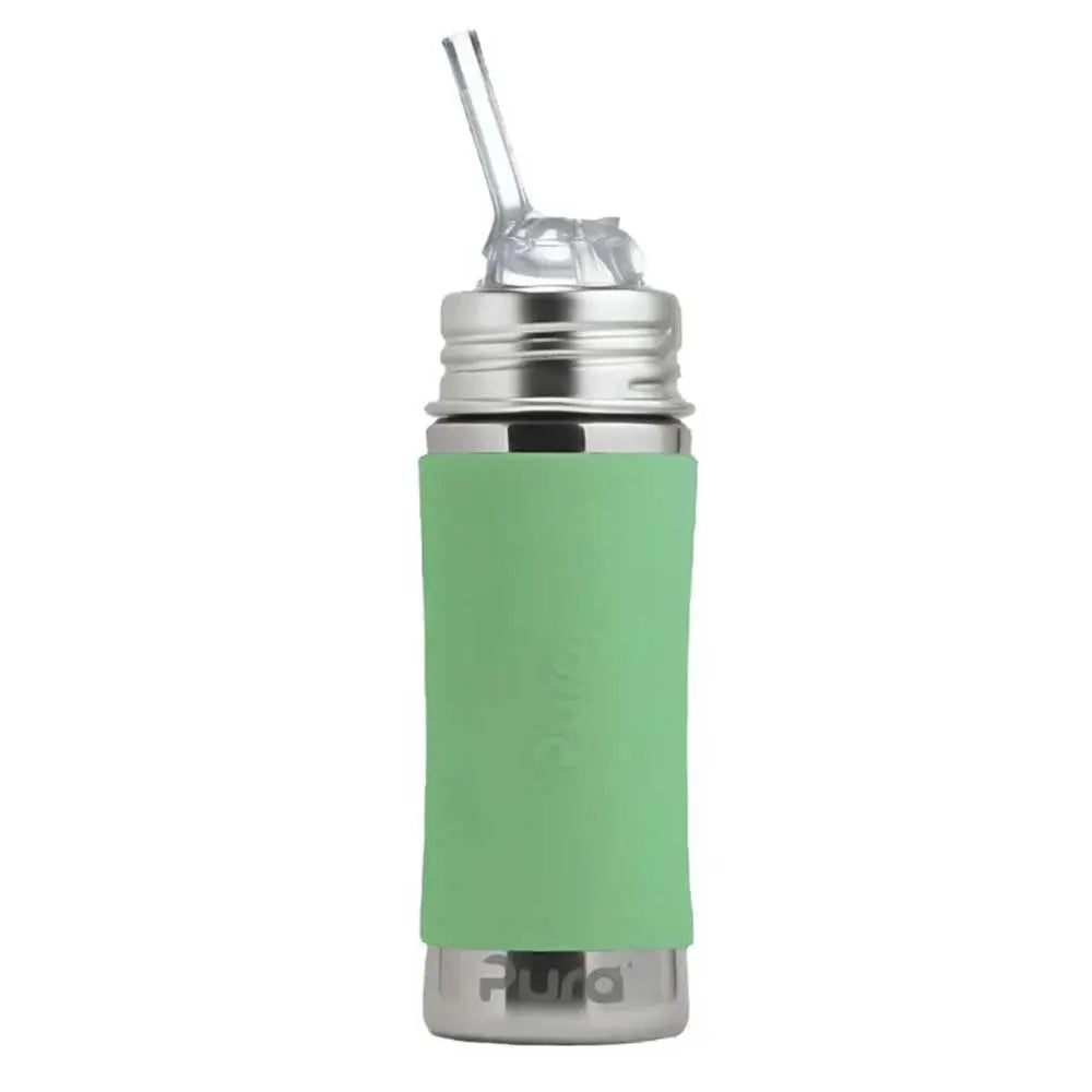 Gourde inox à paille Pura Vert